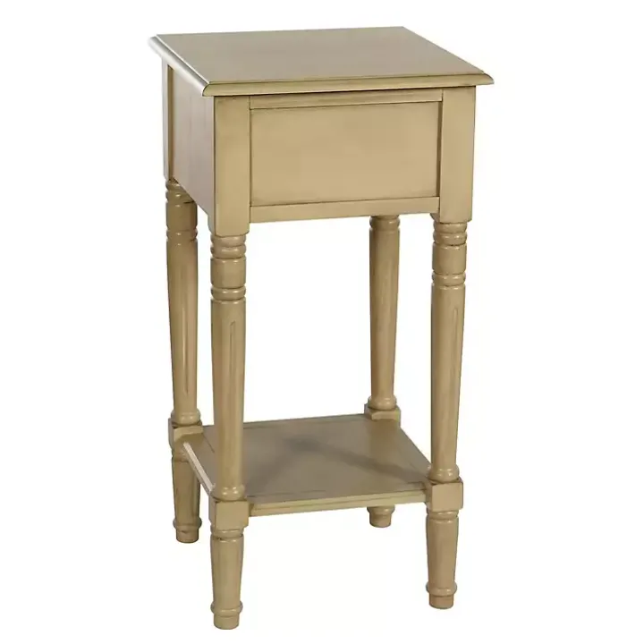 Natural Wood Square Hampton Accent Table