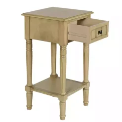 Natural Wood Square Hampton Accent Table