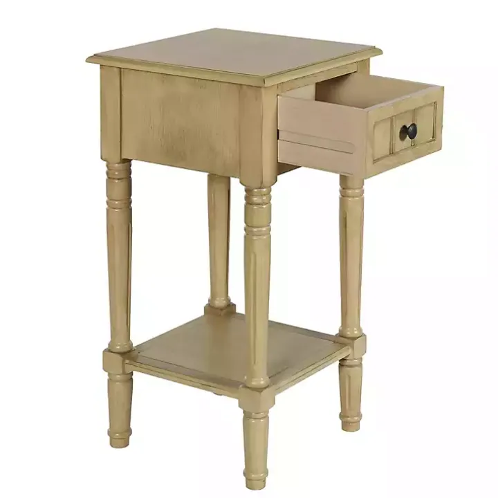 Natural Wood Square Hampton Accent Table