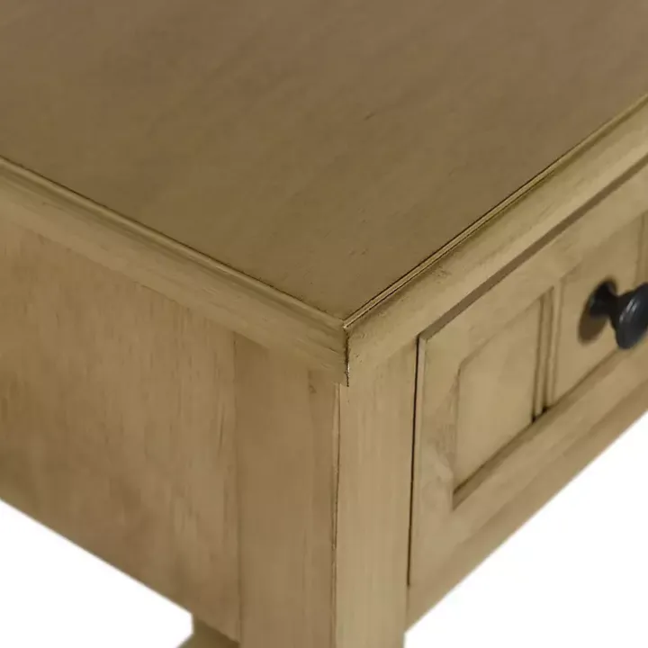 Natural Wood Square Hampton Accent Table