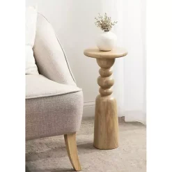Natural Wood Tirollo Accent Table