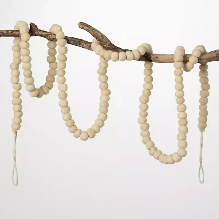 Natural Wool Ball Tree Garland