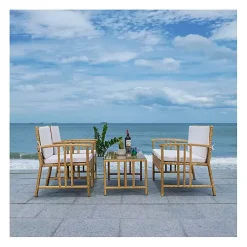 Natural Woven Wicker 4-pc. Outdoor Living Set