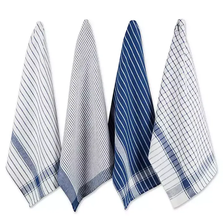 Nautical Blue Basic Assorted Dishtowels, Set of 8