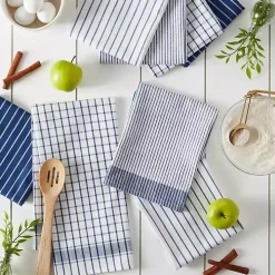 Nautical Blue Basic Assorted Dishtowels, Set of 8