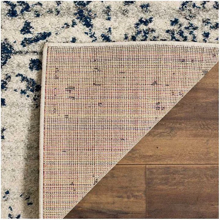 Navy and Cream Madison Distressed Area Rug, 6x9