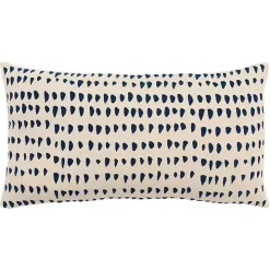Navy and Natural Animal Patterned Lumbar Pillow