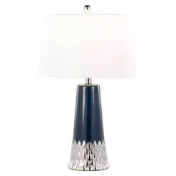 Navy and Silver Piper Table Lamp