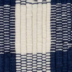 Navy and White Buffalo Check Accent Rug