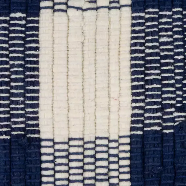 Navy and White Buffalo Check Accent Rug