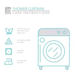 Navy and White Button Accent Linen Shower Curtain