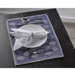 Navy and White Decorative Placemats, Set of 4