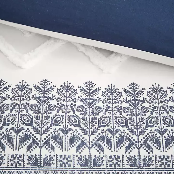 Navy and White 3-pc. California King Duvet Set