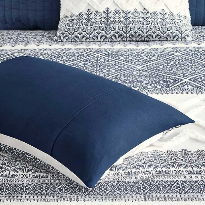 Navy and White 3-pc. California King Duvet Set