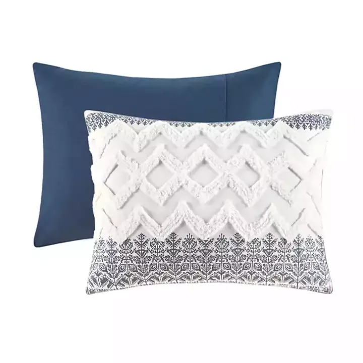 Navy and White 3-pc. California King Duvet Set