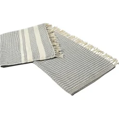Navy and White Stripes Cotton Throw