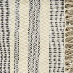 Navy and White Stripes Cotton Throw