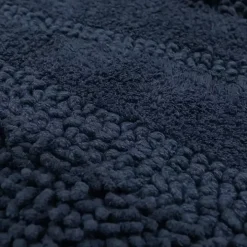 Navy Asymmetrical Cotton Bath Mat