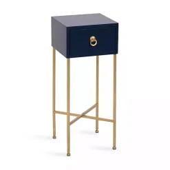 Navy Blue and Gold Glam Accent Table
