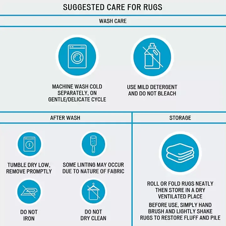 Navy Blue Border Cotton Bath Mat, 20x30