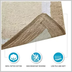 Navy Blue Border Cotton Bath Runner