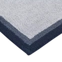 Navy Blue Border Cotton Bath Runner