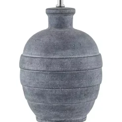 Navy Blue Ceramic 2-pc. Lamps with Seagrass Shades