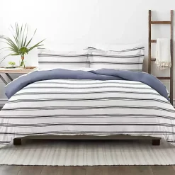 Navy Blue Echo Stripe 3-pc. King Duvet Cover Set