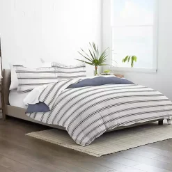 Navy Blue Echo Stripe 3-pc. King Duvet Cover Set