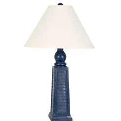 Navy Blue Shutter Table Lamps, Set of 2