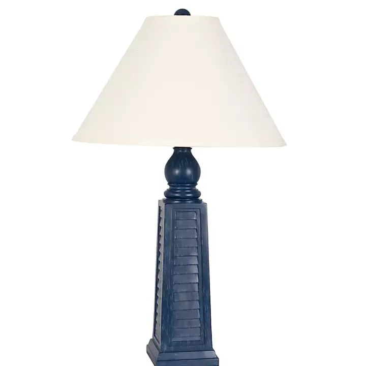Navy Blue Shutter Table Lamps, Set of 2