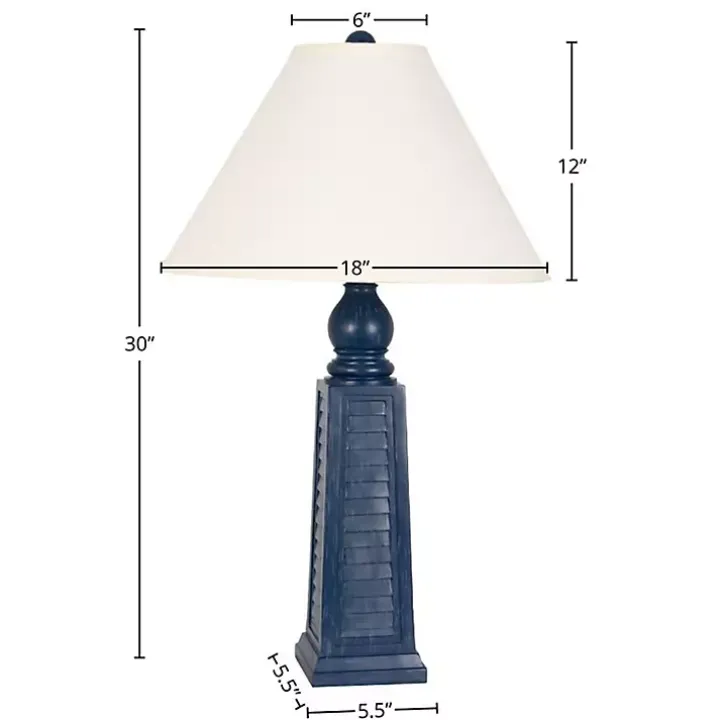Navy Blue Shutter Table Lamps, Set of 2