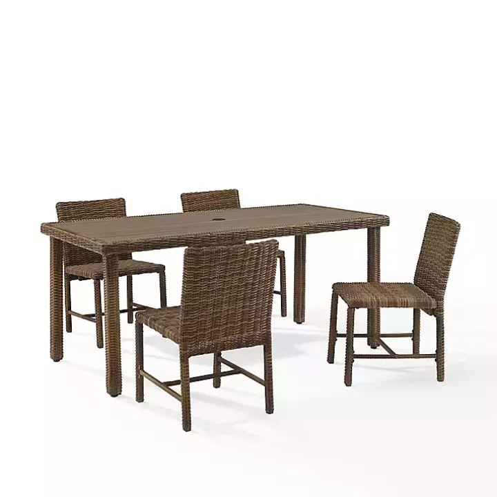 Navy Blue Wicker 5-pc. Outdoor Dining Set