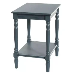 Navy Blue Wood Sybil Accent Table