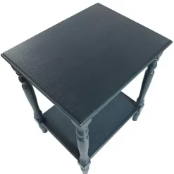 Navy Blue Wood Sybil Accent Table