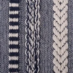 Navy Braided Stripe Throw
