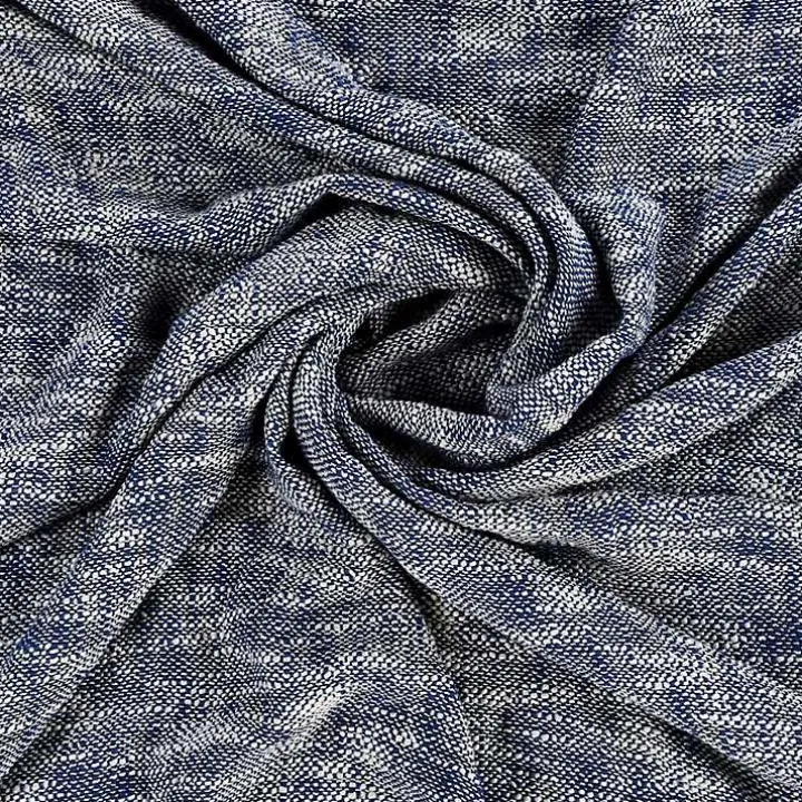 Navy Chambray Fringe Throw