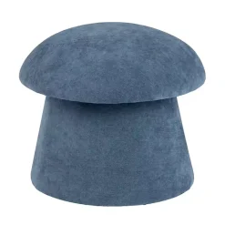Navy Chenille Mushroom Storage Ottoman
