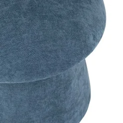 Navy Chenille Mushroom Storage Ottoman