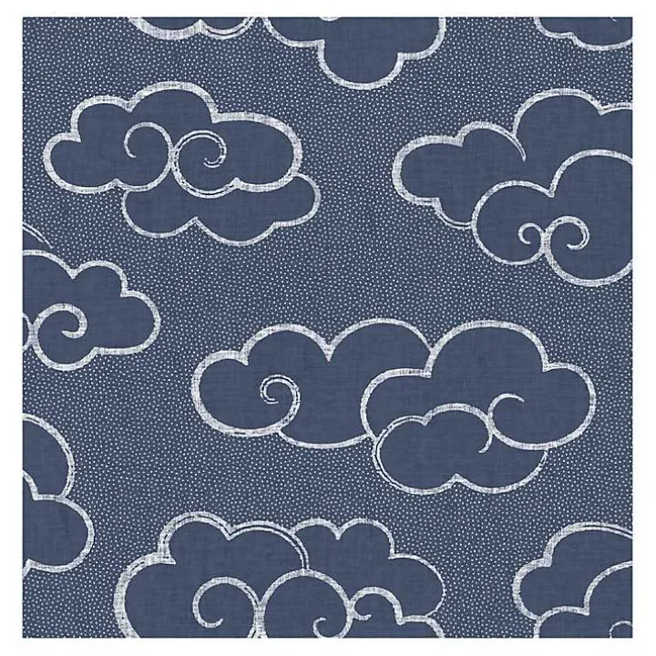 Navy Cloudy Skies Peel & Stick Wallpaper