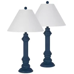 Navy Coastal Ariel Table Lamps, Set of 2