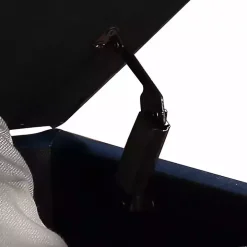 Navy Faux Leather Jessy Storage Ottoman