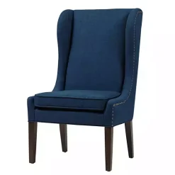 Navy High Wingback Nailhead Trim Dining Chair