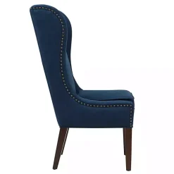Navy High Wingback Nailhead Trim Dining Chair