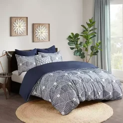 Navy Jacquard 3-pc. California King Comforter Set