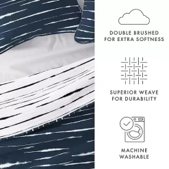 Navy Linear Reversible 3-pc. King Quilt Set