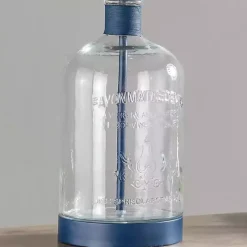 Navy Metal and Glass Jar Table Lamp