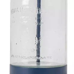 Navy Metal and Glass Jar Table Lamp