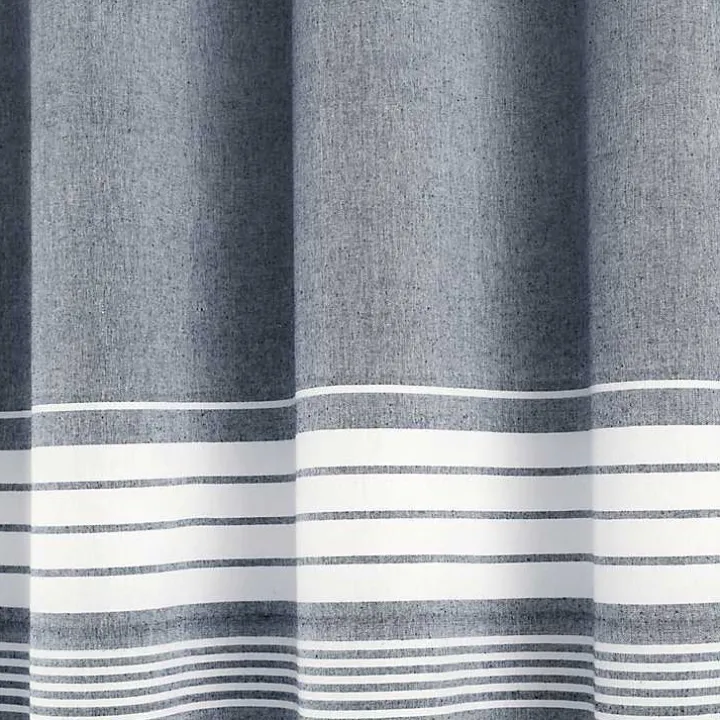 Navy Nantucket Tassel Fringe Shower Curtain