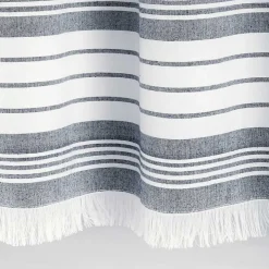Navy Nantucket Tassel Fringe Shower Curtain